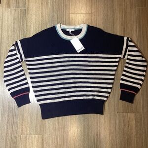 Splendid Navy & White‎ Knit Sweater – Size L – NWT